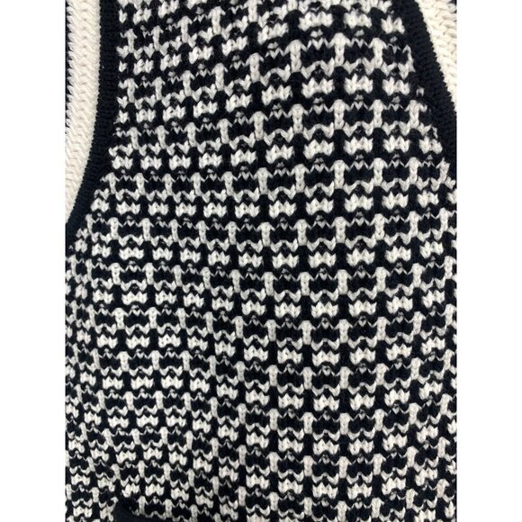 Ann Taylor Womens Knit Sweater Vest Black White Sleeveless Medium V-Neck NWT New - Picture 7 of 10